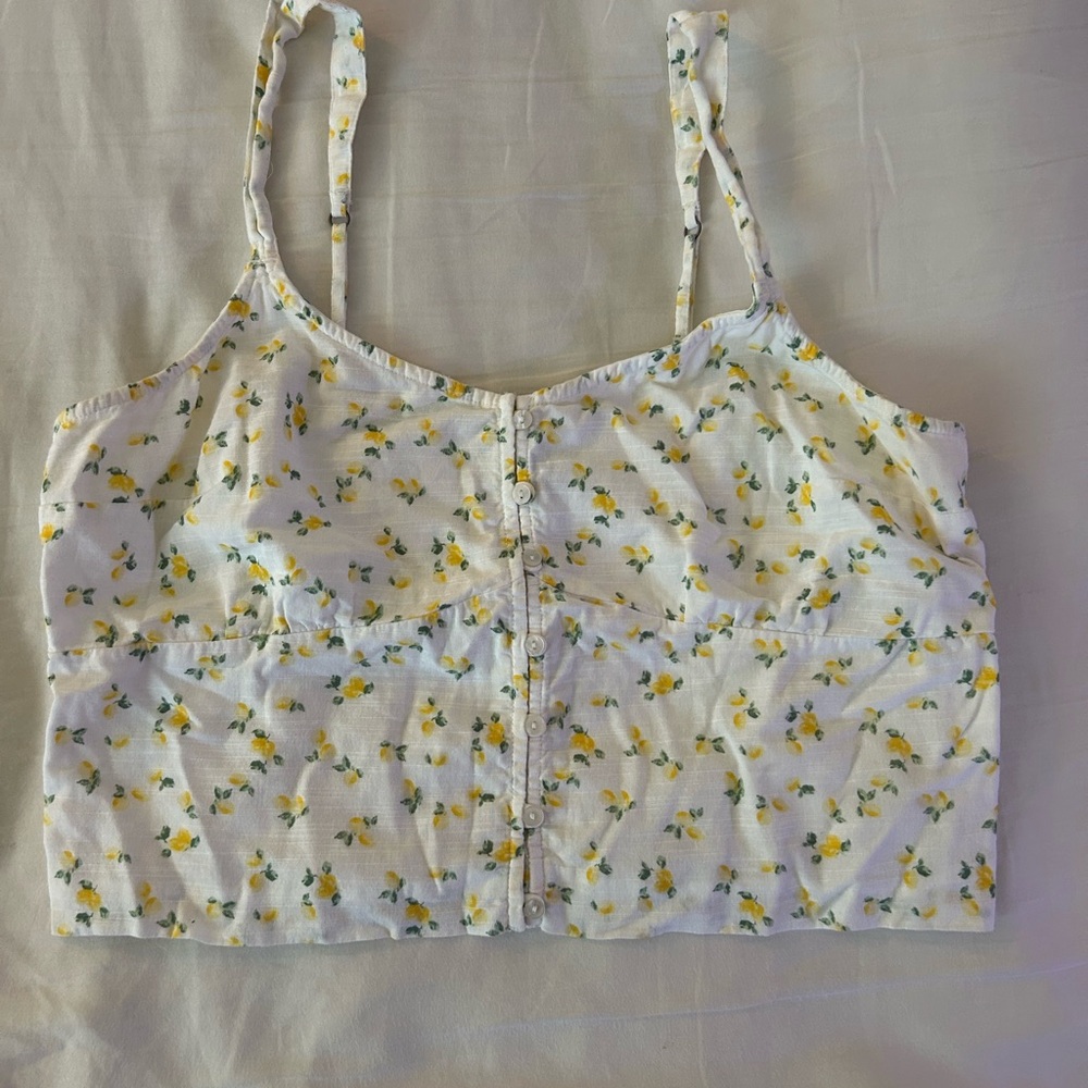 Abercrombie and Fitch Floral Button-Down Crop Top